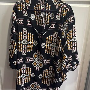 Liberty Love Black Geometric Blouse